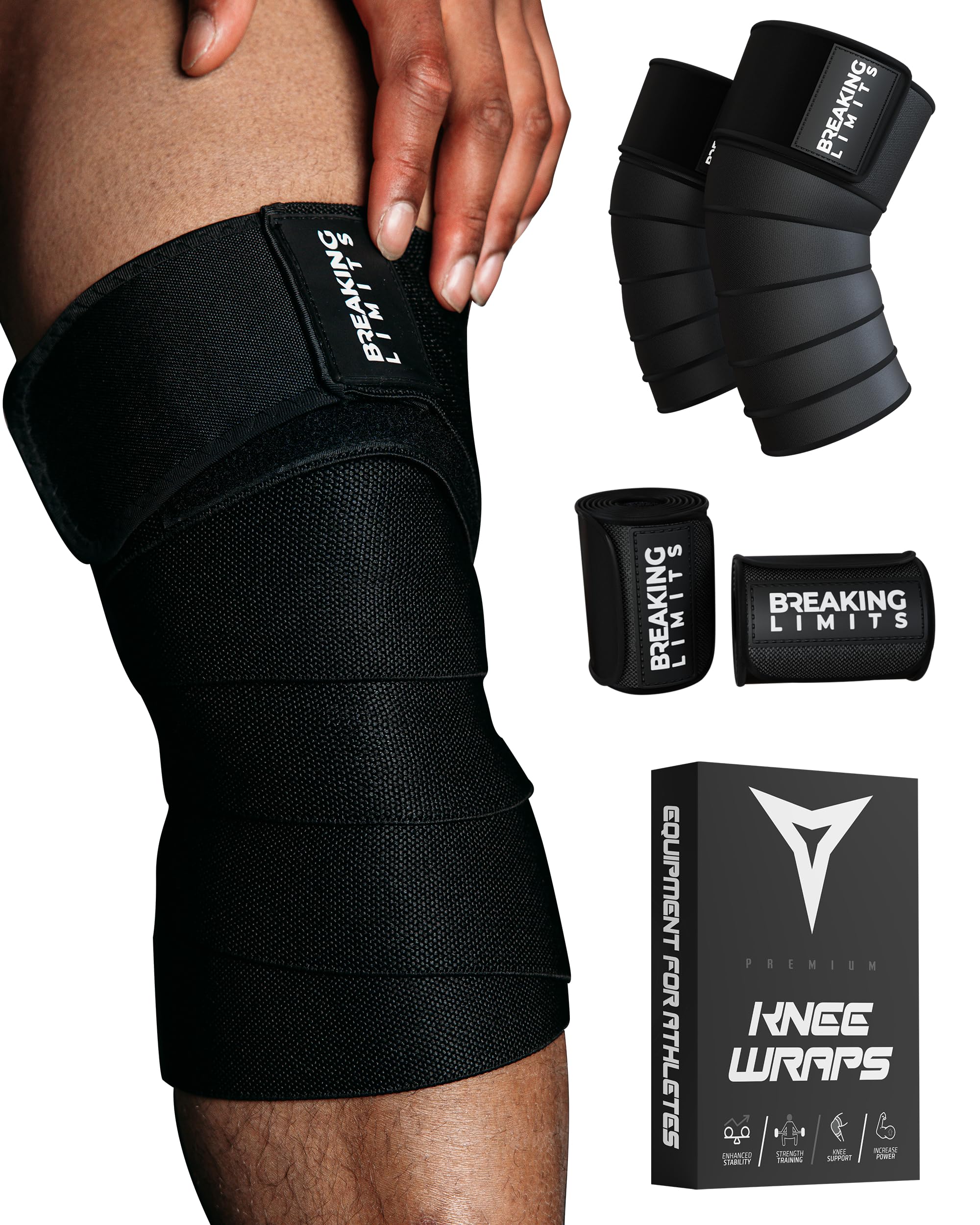 Amazon.com: BREAKING LIMITS Knee Wraps for Weightlifting